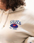 Women's New Era Bills 3rd Down Stone Cropped Hoodie