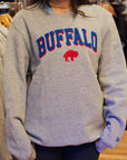 New Era Bills Retro Logo Gray Crewneck