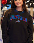 New Era Bills Primary Logo Black With Royal Stripes Crewneck