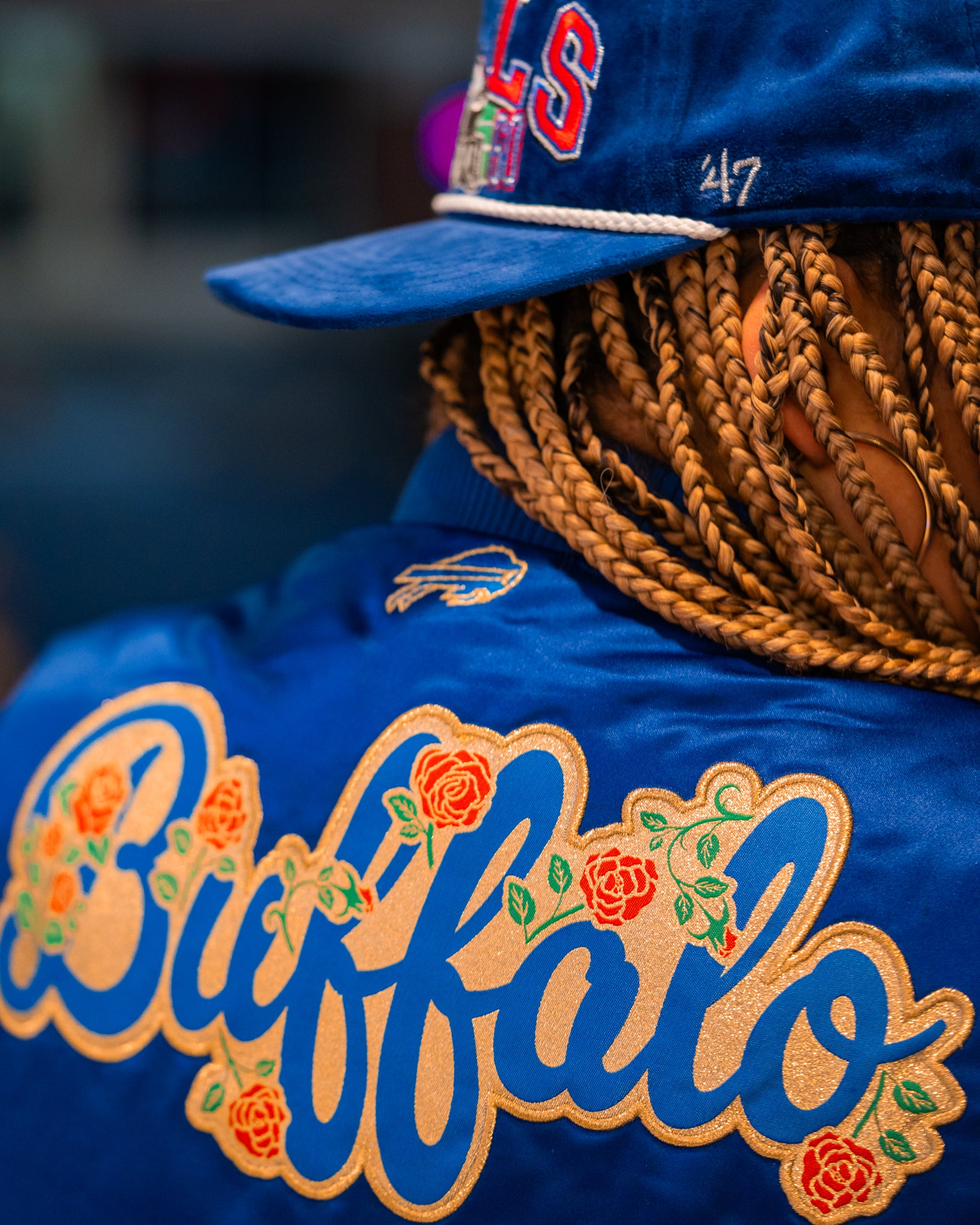Women's New Era Buffalo Bills Floral Logo Royal Jacket
