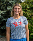 Women's New Era Bills With Red Glitter Royal Space Dye Shirt
