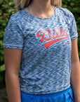 Women's New Era Bills With Red Glitter Royal Space Dye Shirt