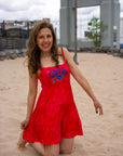 Women's Buffalo Bills With Logo Red Floral Sun Dress