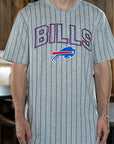 New Era Bills Primary Logo Gray Pinstripe T-Shirt