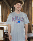 New Era Bills Primary Logo Gray Pinstripe T-Shirt