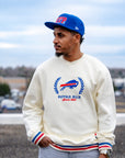 New Era Buffalo Bills Crest With Primary Logo Chrome White Crewneck