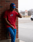 New Era Buffalo Bills Red Pinstripe T-Shirt