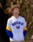 Buffalo Sabres Colorblock Starter White Pullover Hoodie