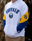 Buffalo Sabres Colorblock Starter White Pullover Hoodie