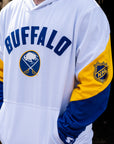 Buffalo Sabres Colorblock Starter White Pullover Hoodie