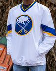 Buffalo Sabres Yard Line White V-Neck Pullover