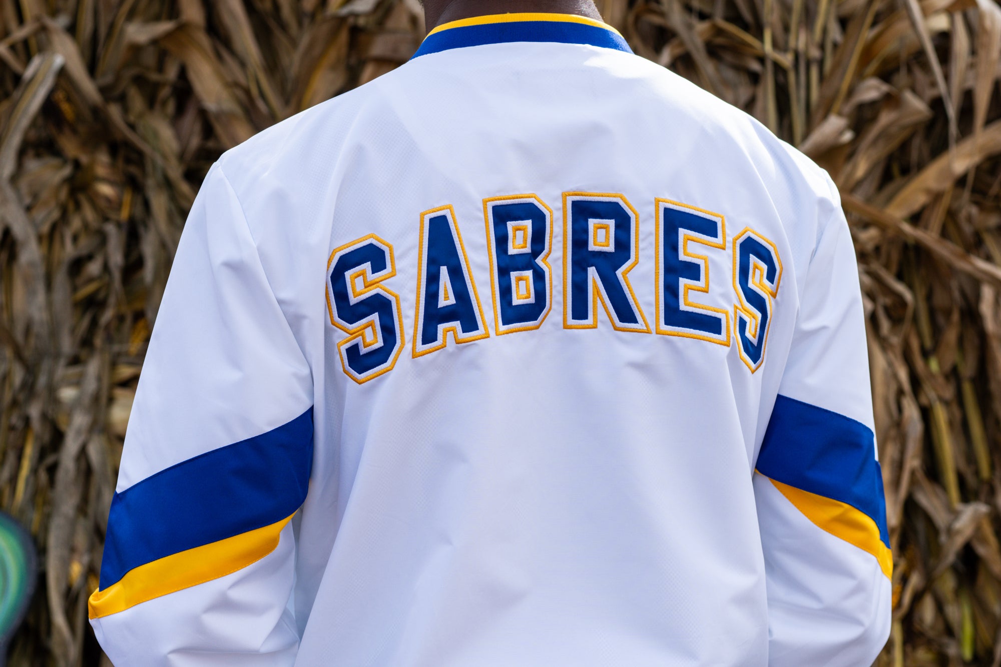 Buffalo Sabres Yard Line White V-Neck Pullover