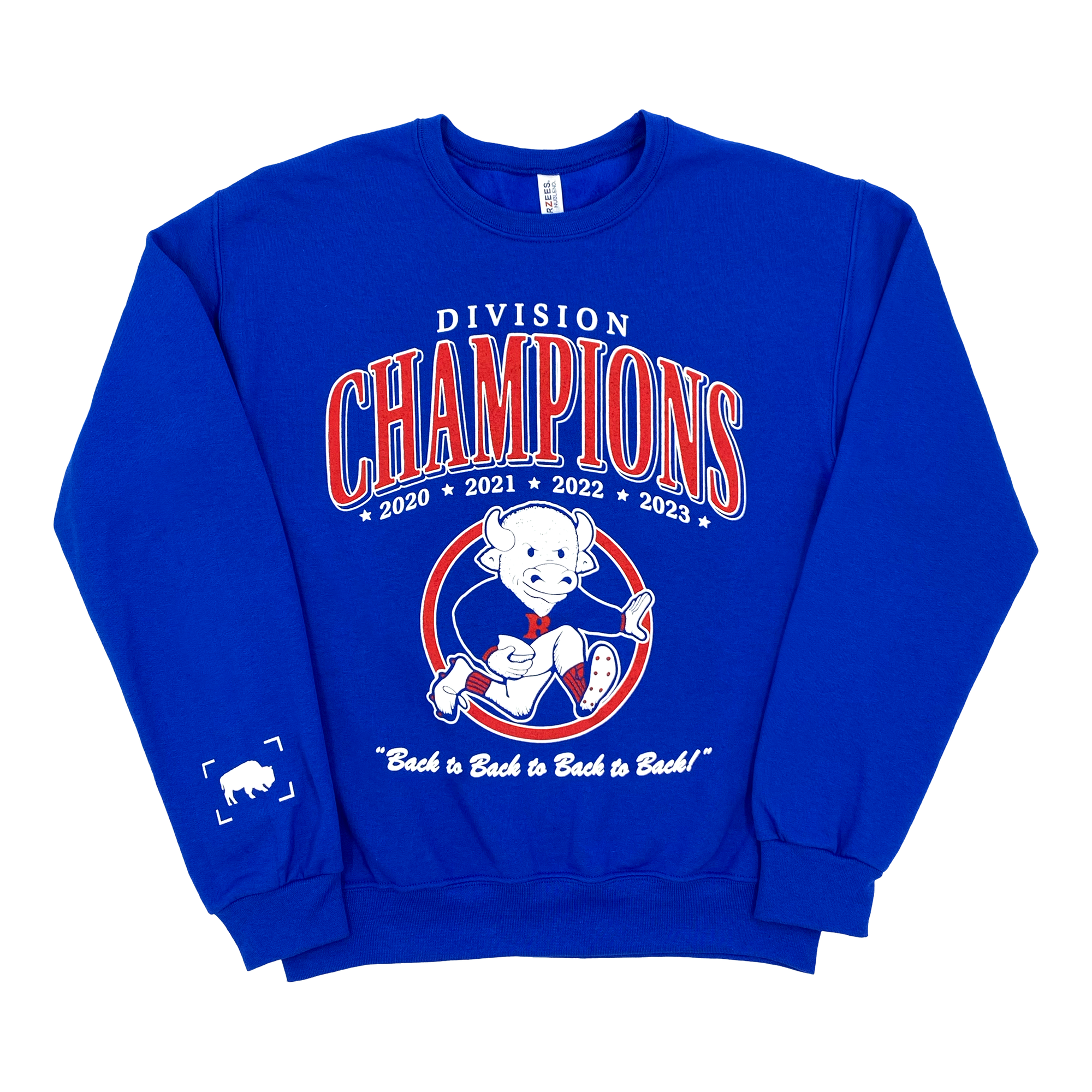 BFLO Store Limited Edition Buffalo Football Division Champions Royal Blue Crewneck