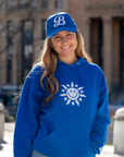 "B" With Buffalo City Seal Smiley Face Royal Cap