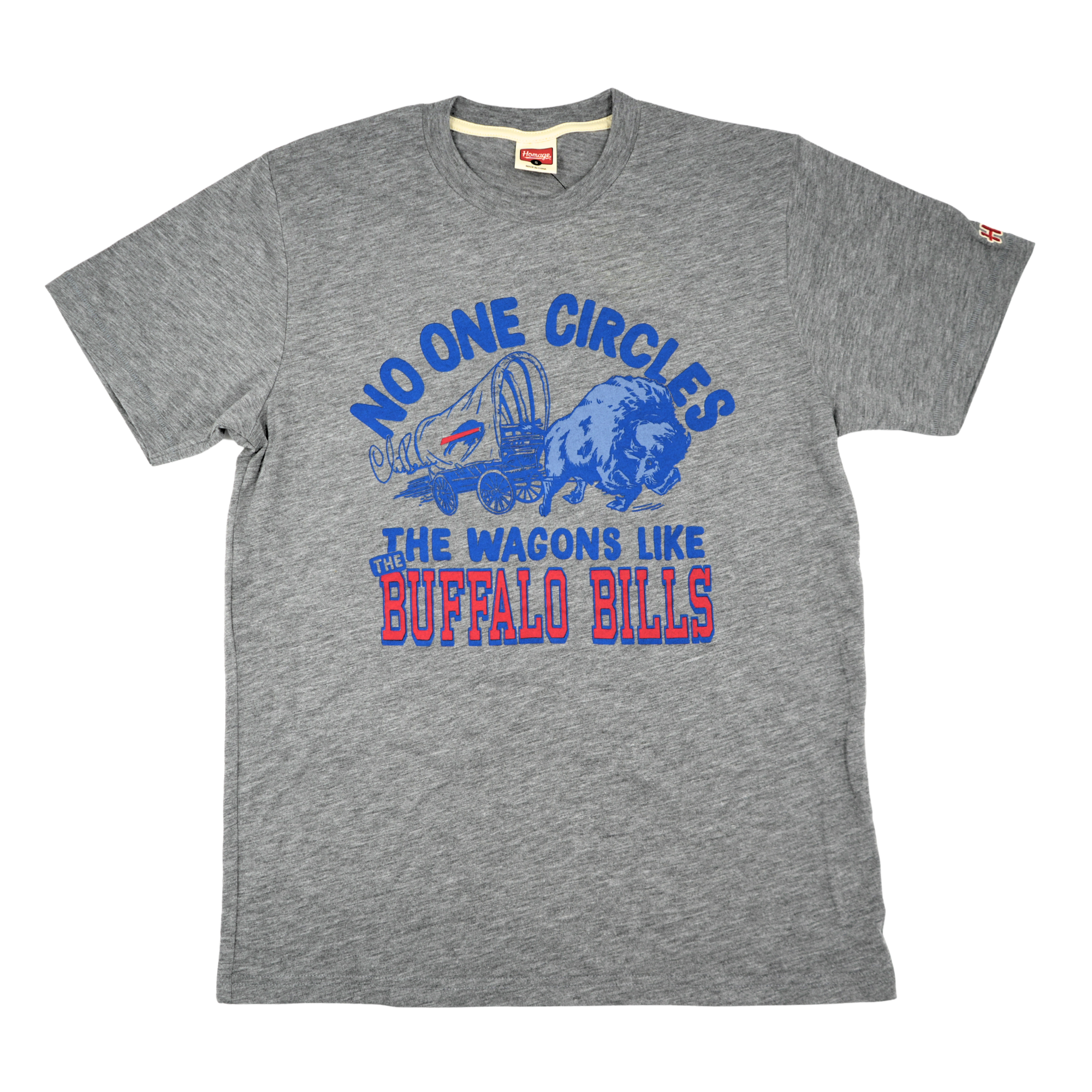 Homage Buffalo Bills Circle The Wagons Heather Gray Short Sleeve Shirt