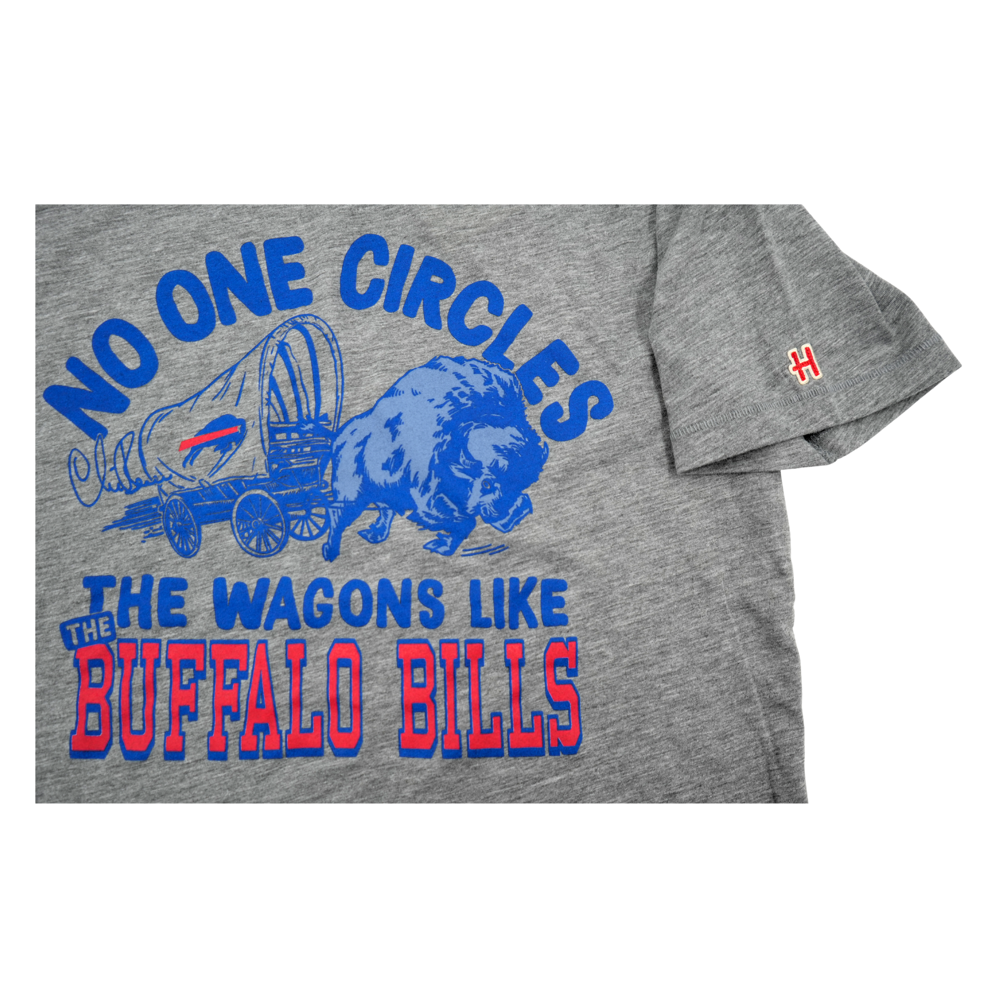 Homage Buffalo Bills Circle The Wagons Heather Gray Short Sleeve Shirt