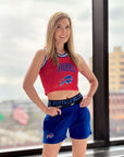 Women's Buffalo Bills Cropped Red Mesh Jersey Tank