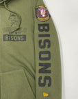 Women's New Era Bisons Armed Forces Military Green Zip-Up