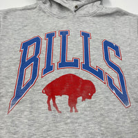 Women's New Era Buffalo Bills Red and Lime Retro Cropped Hoodie