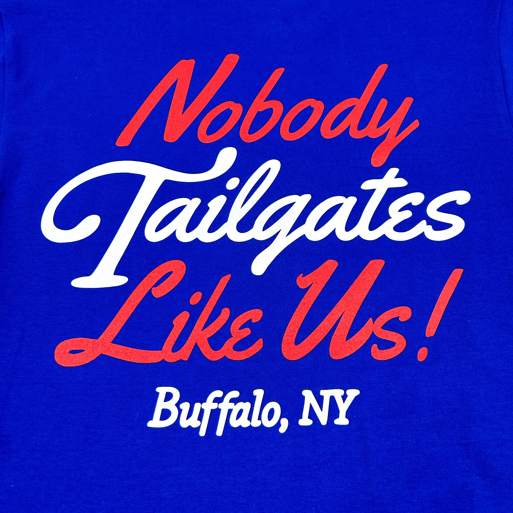Labatt x BFLO Nobody Tailgates Like Us! Royal T-Shirt