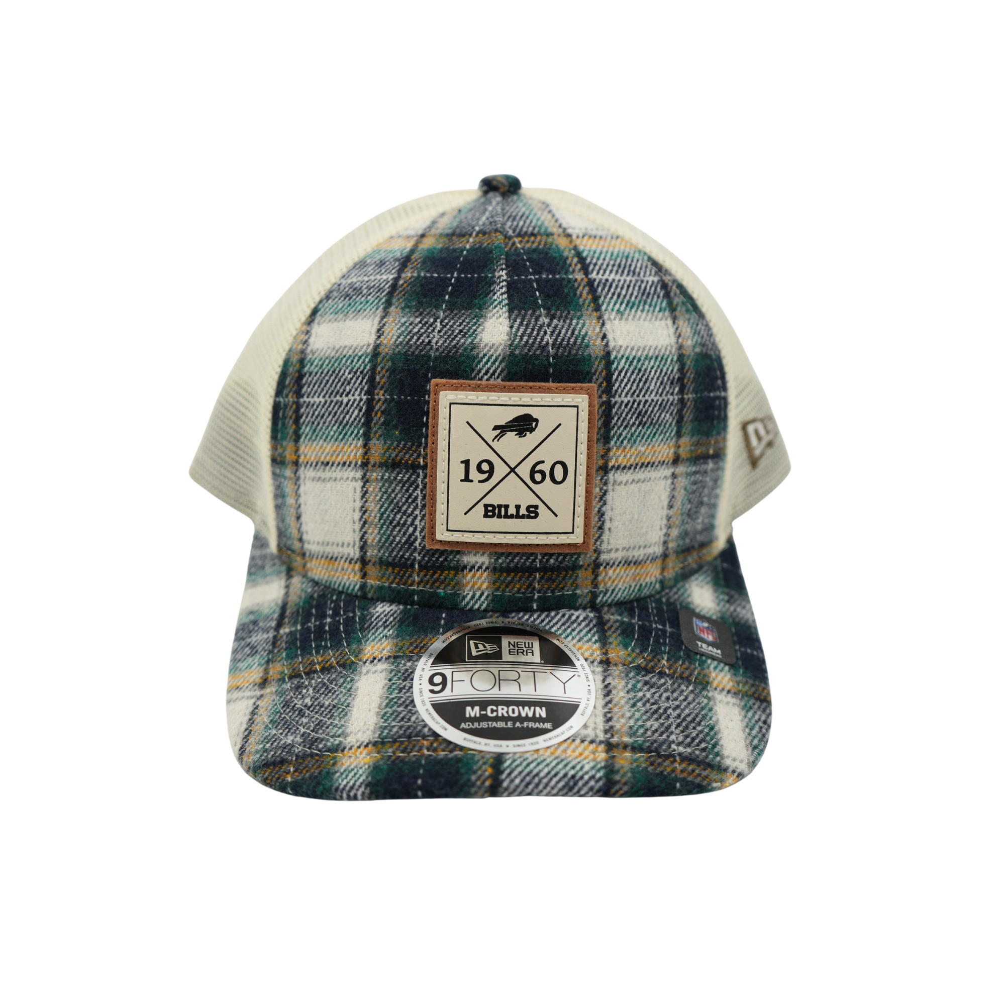 New Era 9FORTY Buffalo Bills Rustic Green & Yellow Plaid M-Crown Snapback