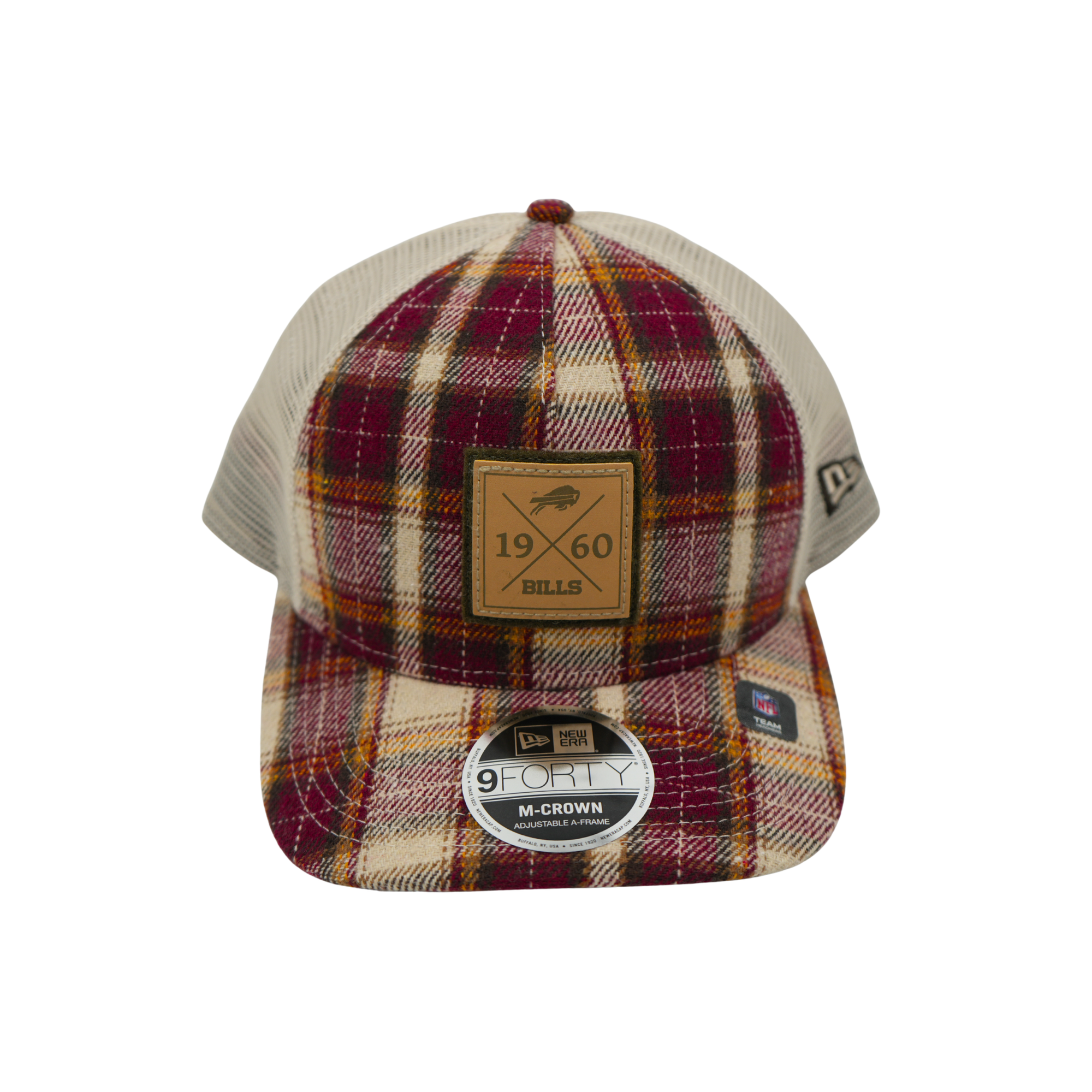 New Era 9FORTY Buffalo Bills Rustic Red, Green, & Yellow Plaid M-Crown Snapback
