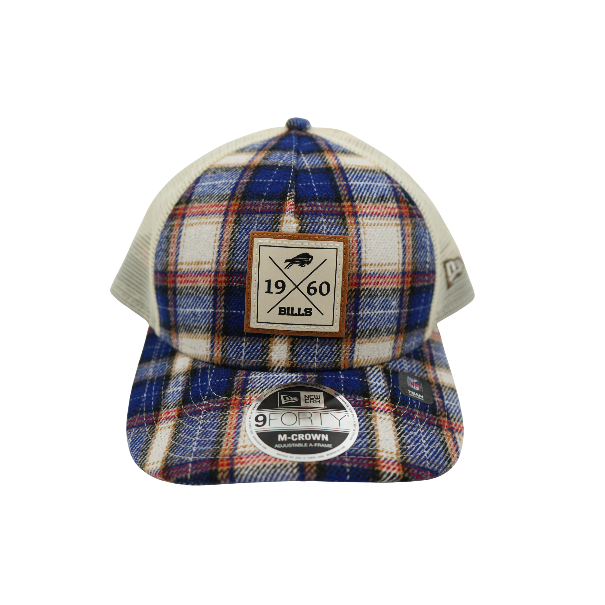 New Era 9FORTY Buffalo Bills Rustic Red, White, & Blue Plaid M-Crown Snapback