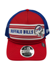 New Era 9FORTY Buffalo Bills Throwback Red Linear A-Frame Trucker Hat