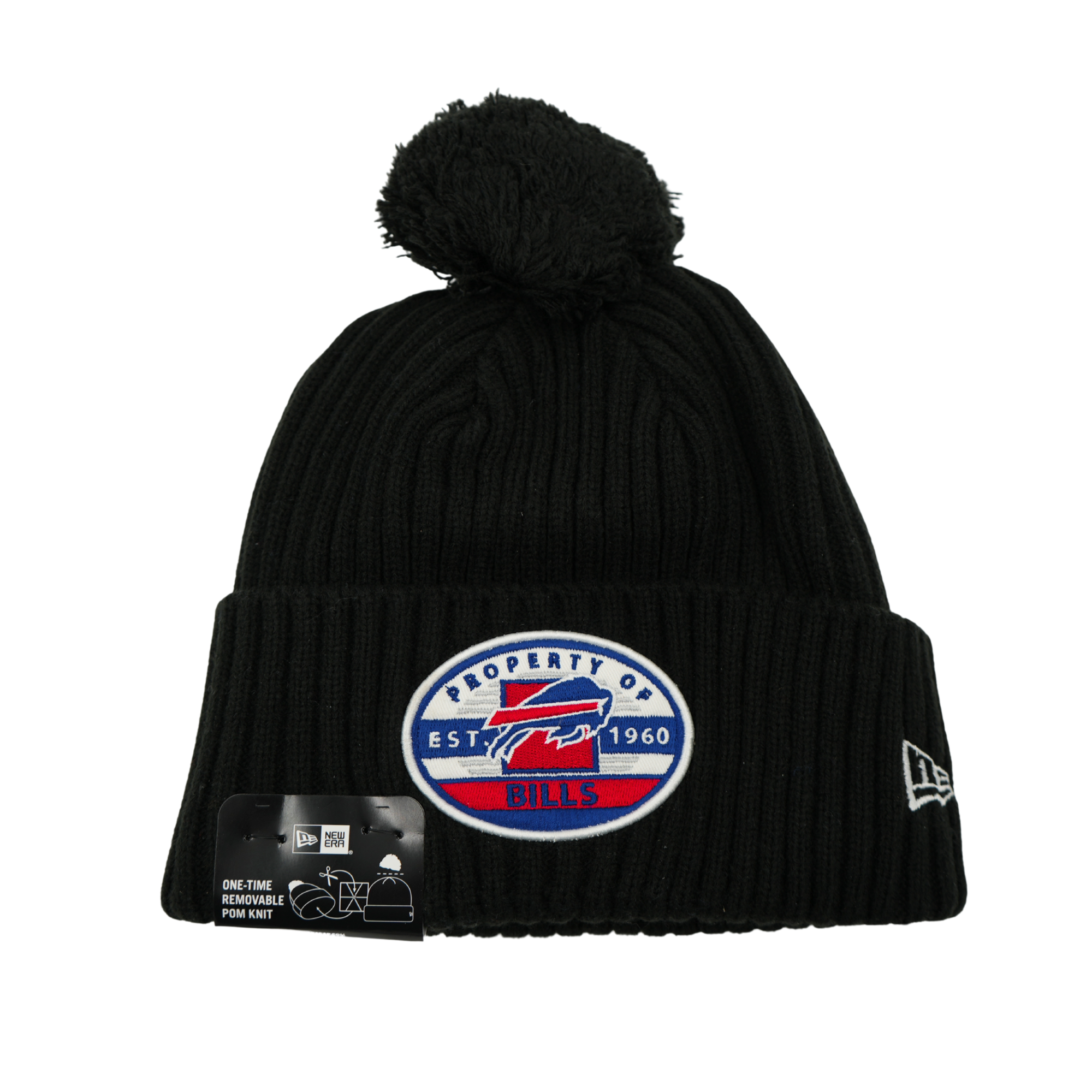 New Era Buffalo Bills Black Property of Knit Pom