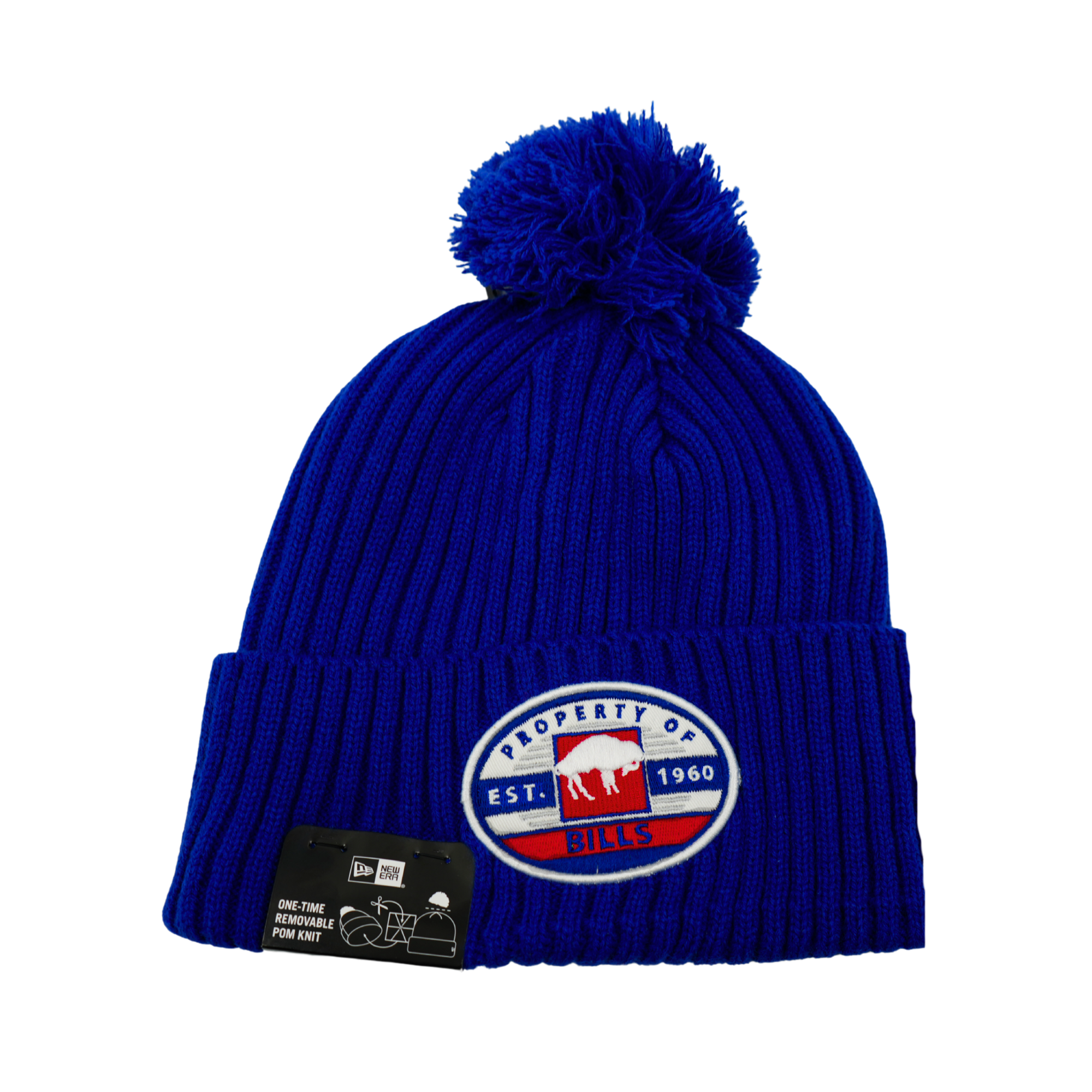 New Era Buffalo Bills Blue Retro Logo Property of Knit Pom