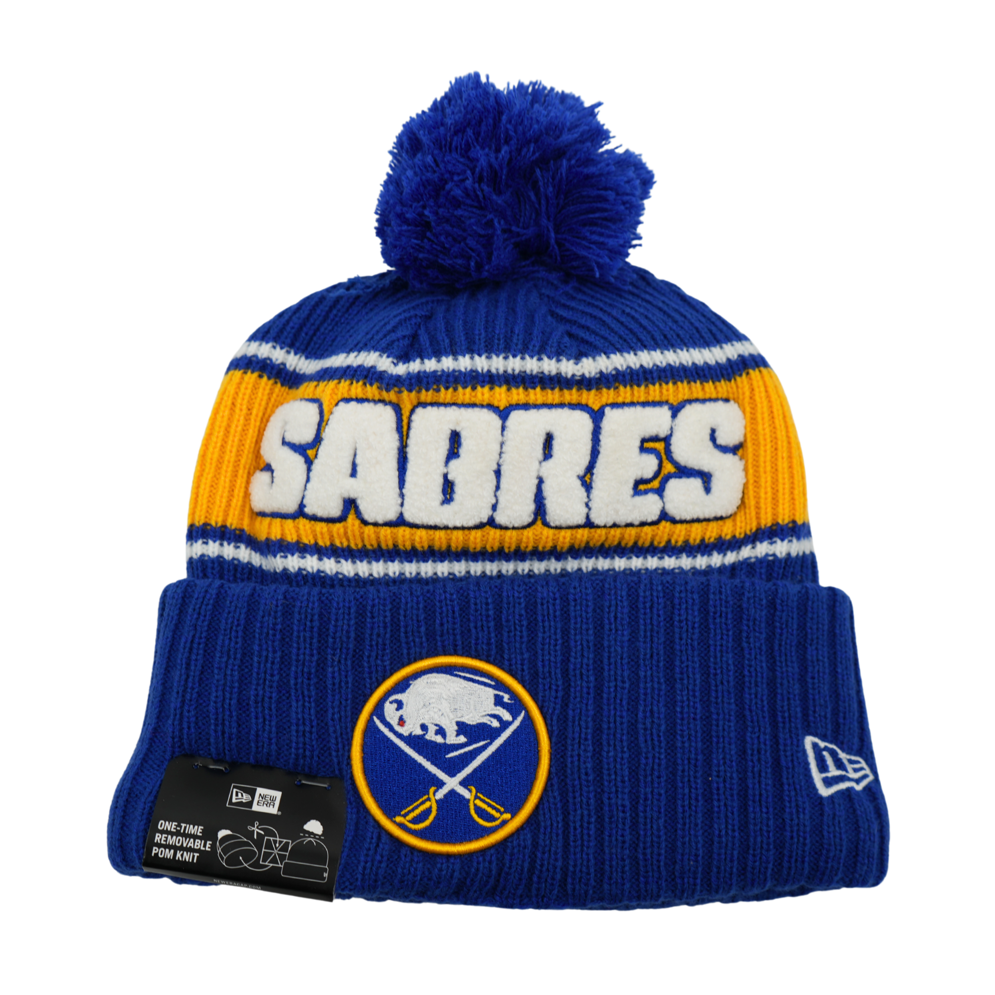 New Era Buffalo Sabres Bold Striped Knit Pom