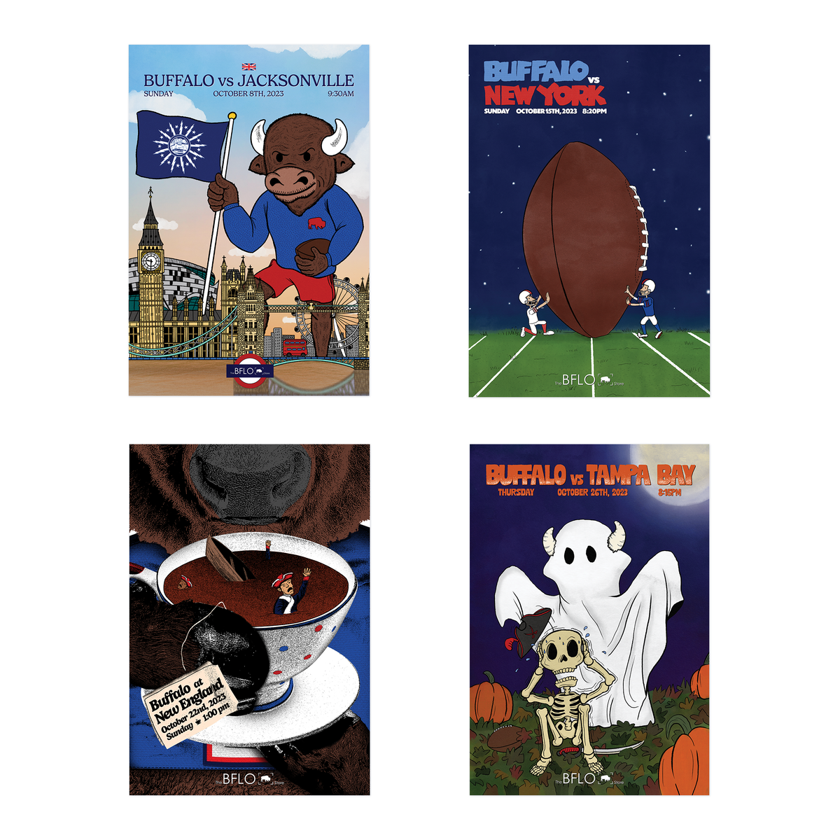 2023 Buffalo Football Matchup Posters Weeks 5-8 | The BFLO Store