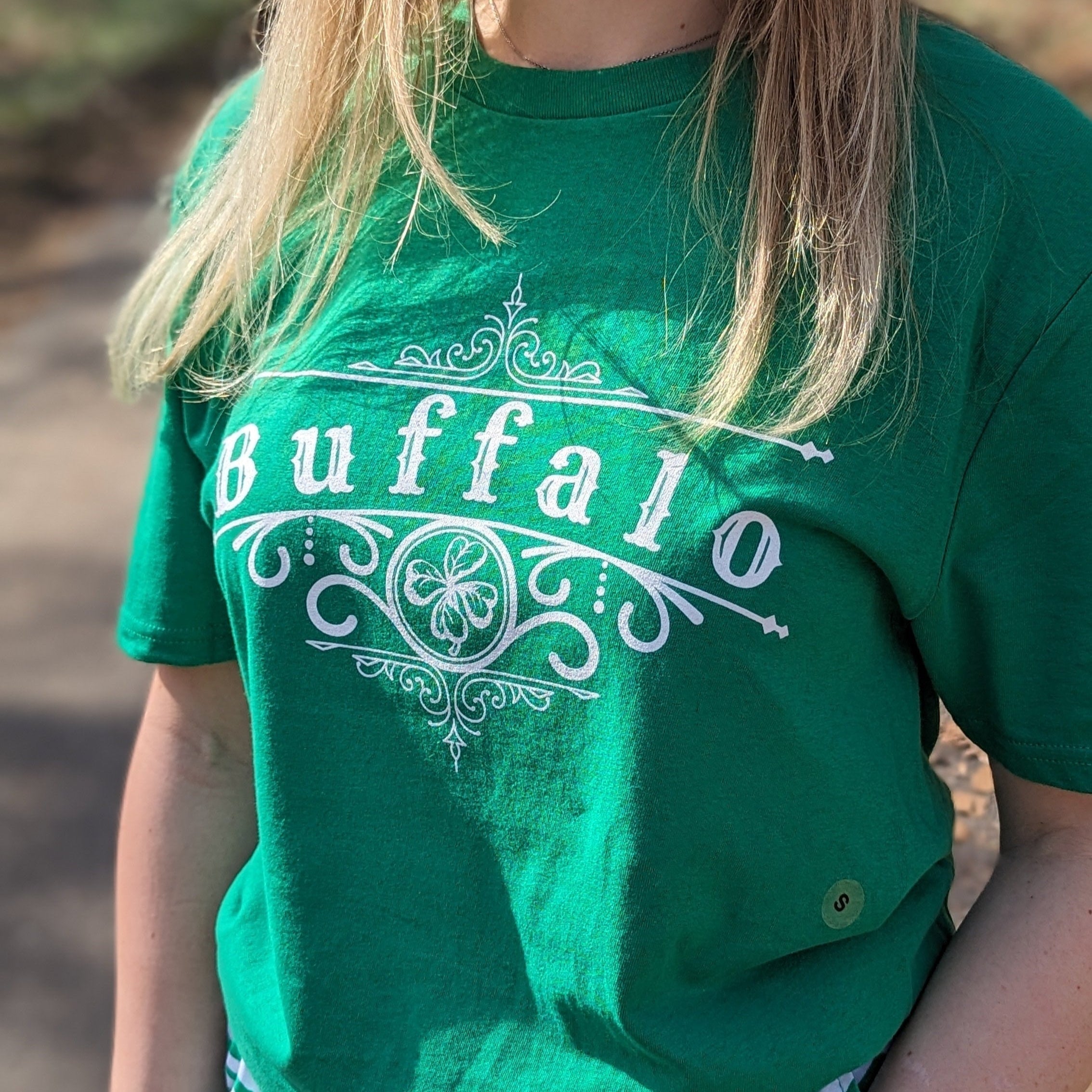 Buffalo With Irish Iron Works Design Kelly Green T-Shirt | The