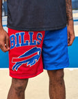 Buffalo Bills With Big Logo Split Color Mesh Shorts