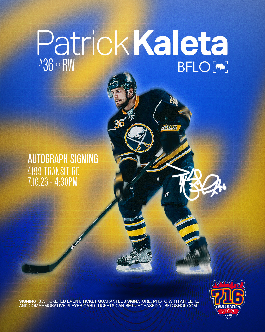 Patrick Kaleta Autograph Signing VIP Ticket: Get Any Outside Item Signed
