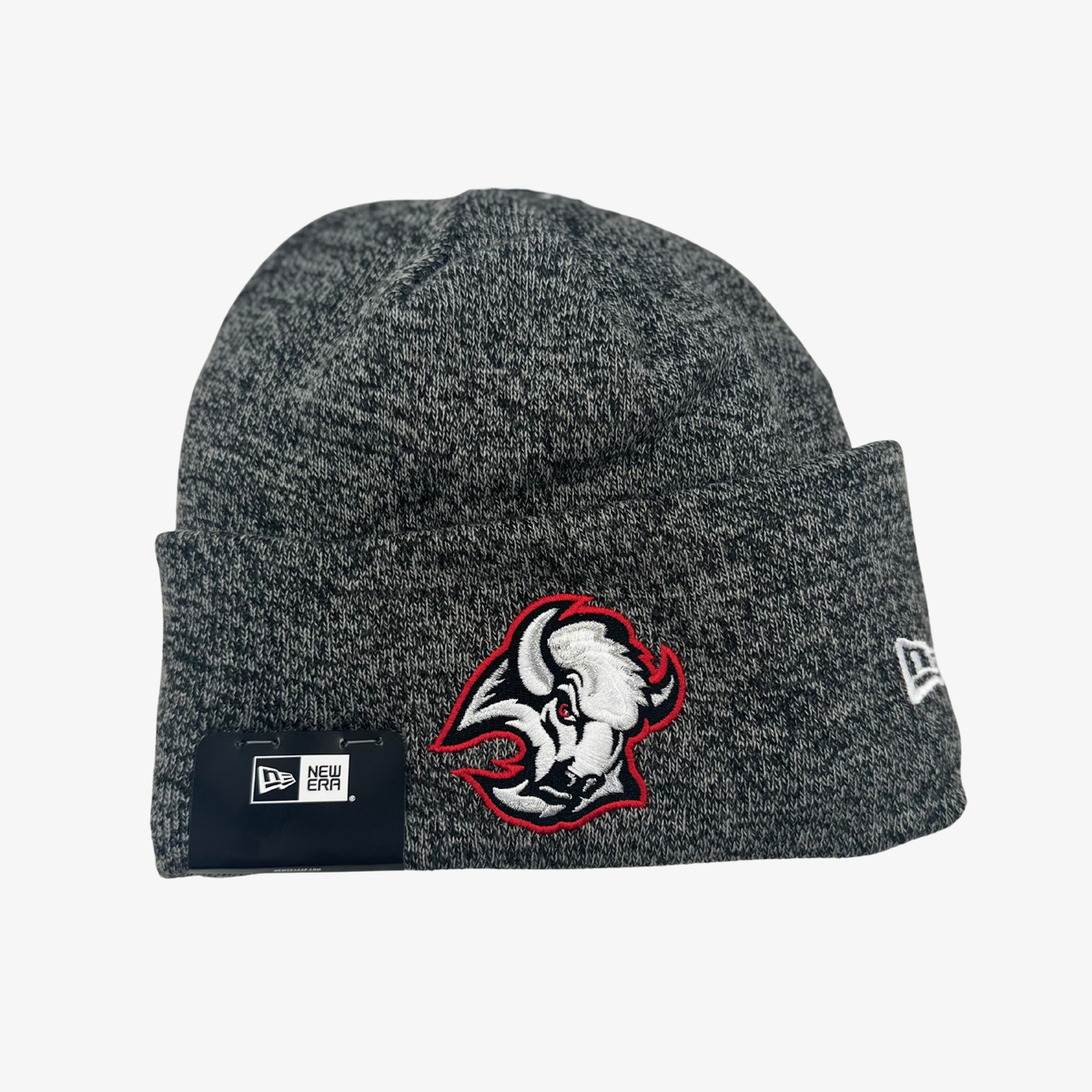 New Era Buffalo Sabres black heather cuffed knit hat with embroidered alternate logo