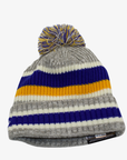 New Era Buffalo Sabres Gray Heritage Stripe Pom Knit Hat