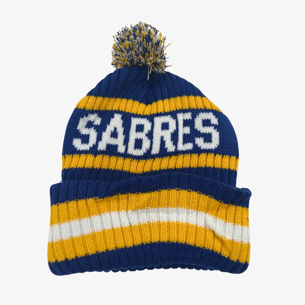 '47 Brand Buffalo Sabres Navy Blue Striped Pom Knit Hat