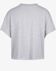 '47 Brand Women's Buffalo Bills Heather Gray Oversized V-Neck Cropped T-Shirt