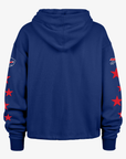 '47 Brand Buffalo Bills Women's Royal Blue Star Sleeve Cropped Hoodie