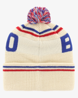'47 Brand Buffalo Bills Cream & Royal Blue Buffalo Script Pom Knit Hat