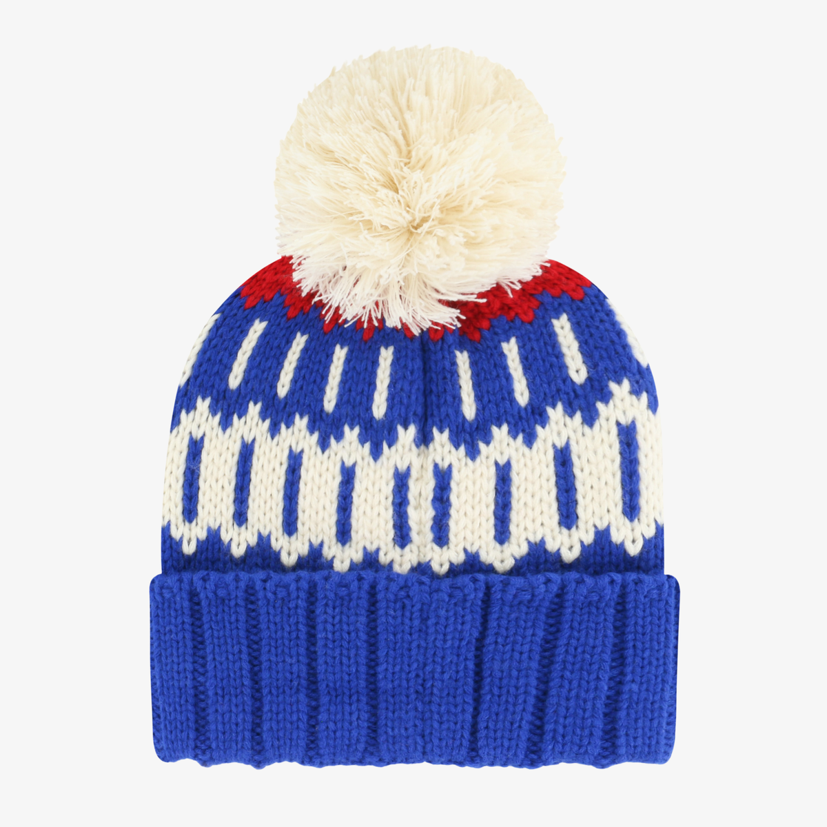 '47 Brand Women's Buffalo Bills Royal Blue Patterned Knit Pom Beanie