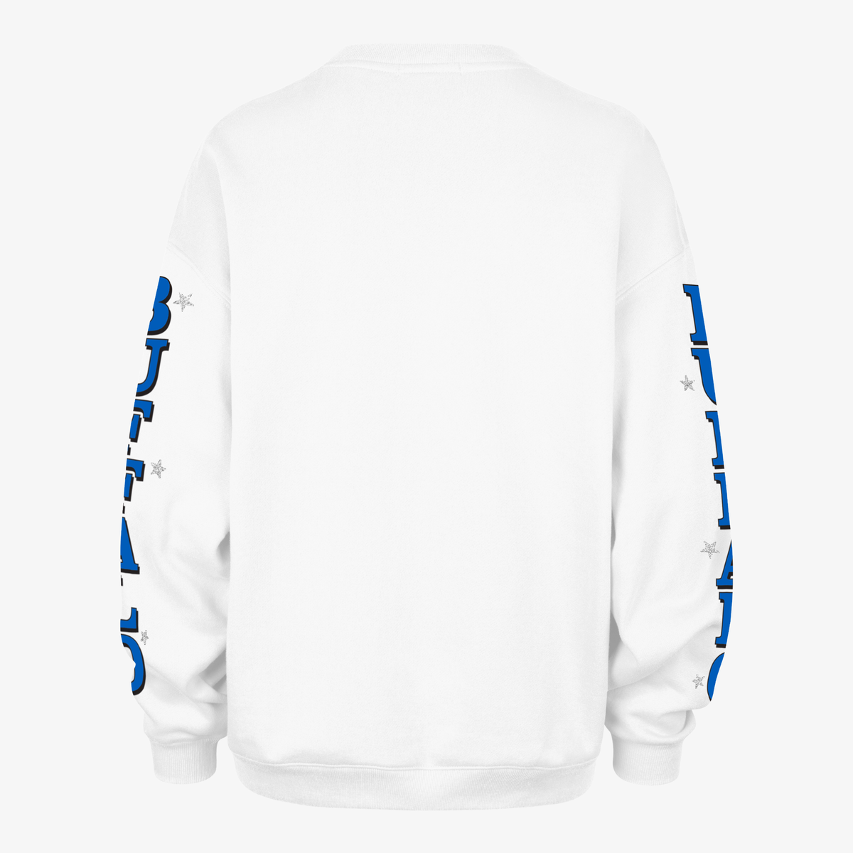 '47 Women's Buffalo Bills White Oversized Glitter Graphic Crewneck