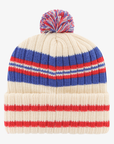 '47 Brand Buffalo Bills Cream, Royal Blue & Red Striped Pom Knit Hat