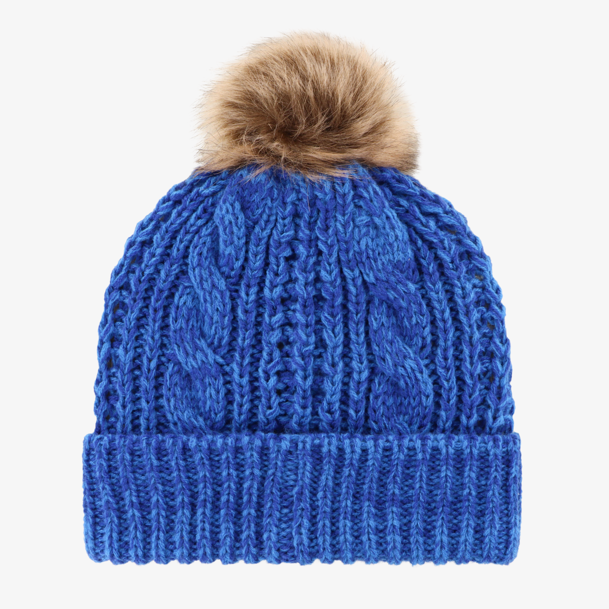 '47 Brand Women's Buffalo Bills Royal Blue Cable Knit Pom Beanie