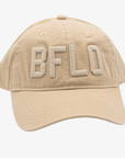 Beige cap with 'BFLD' text on a white background