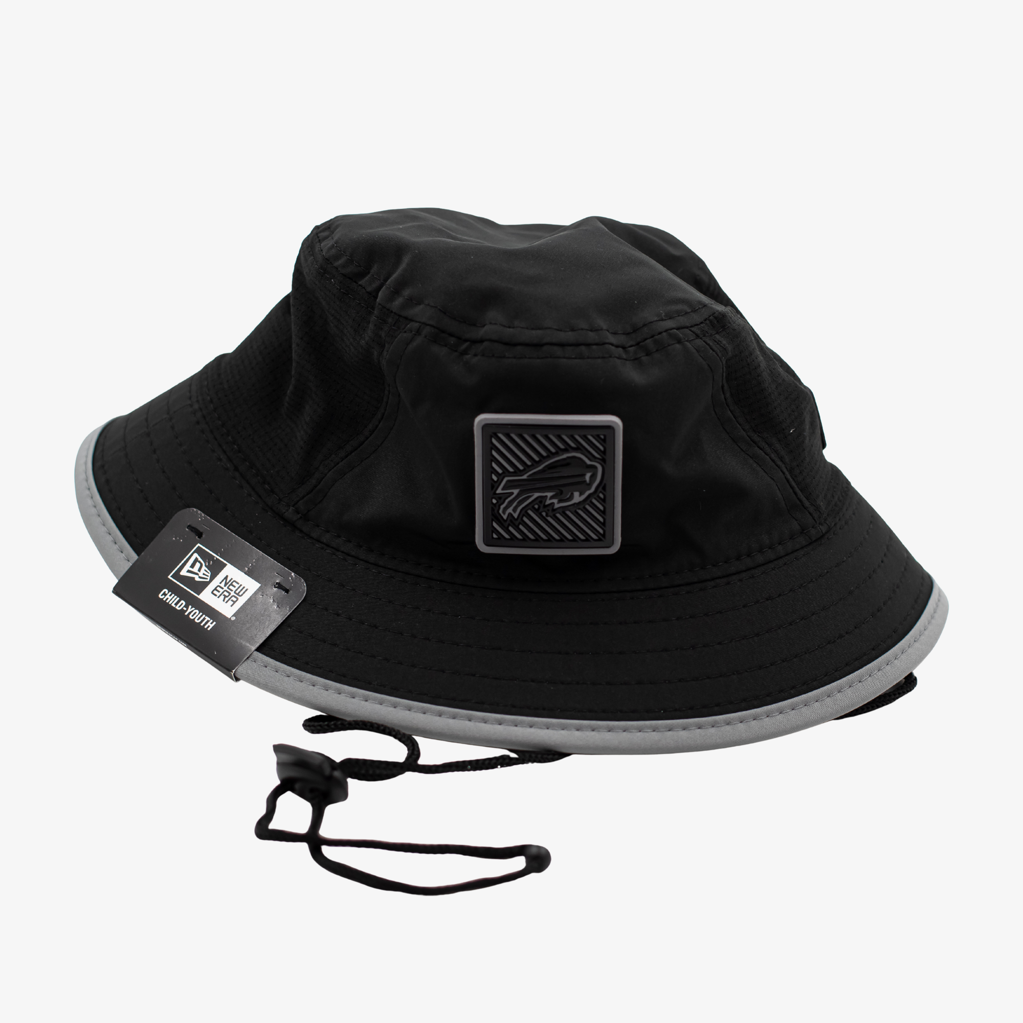New Era Bills 2026 Training Camp Child/Youth Black with Grey Brim Bucket Hat