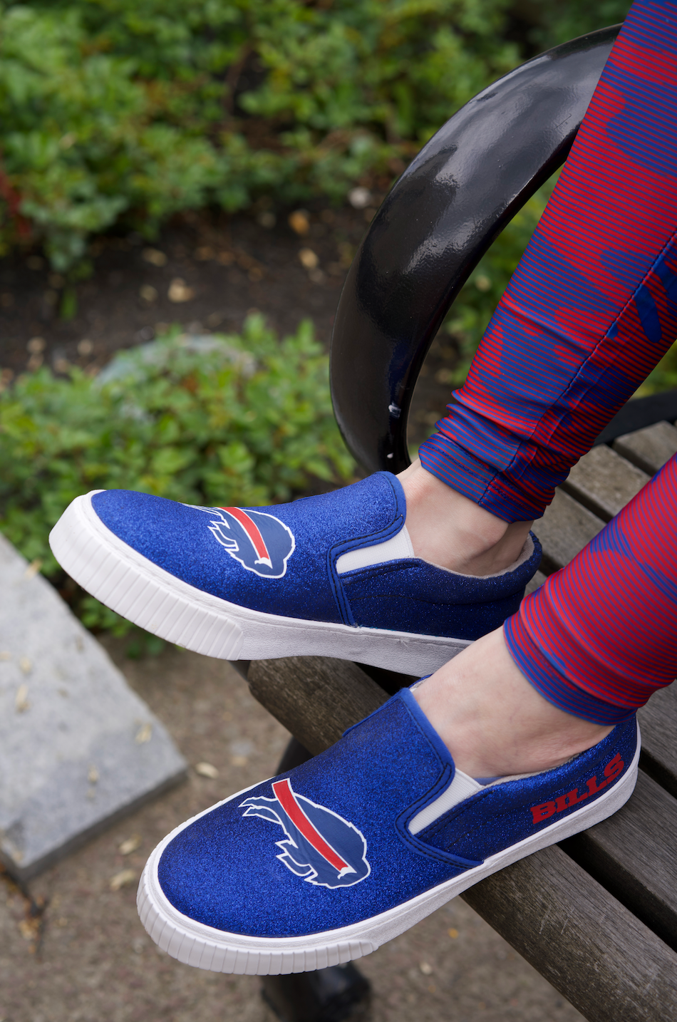 Women's Buffalo Bills Glitter Slip On Canvas Shoes