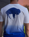 New Era Buffalo Bills White & Royal Ombre With Retro Logo T-Shirt