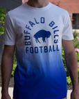 New Era Buffalo Bills White & Royal Ombre With Retro Logo T-Shirt